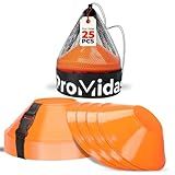 ProMidas Mini Cones for Sports - Better Space Utilization - Comes with Shoulder Strap - for Agility Training Drills (Orange - 25 Pack) (MC-Orange-25)