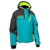 Castle X Women's Powder G3 Snowmobile Jacket w/Fixed 3M Thinsulate (Turquoise/Charcoal/Hi-Vis - Small)