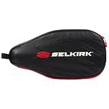Selkirk Sport Premium PU Leather Pickleball Paddle Cover | Black/Red