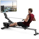MERACH Foldable Rowing Machines for Home, Magnetic Rowing Machine with 16-Level, Compact Row Saves 20% Space, 350 LBS Load Capacity, Free MERACH App and 1000+ Champion Coaching Course & Games