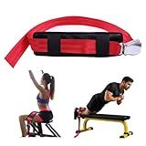 Padded Nordic Curl Bench Stabilizer Strap 66-Inch Adjustable Anchor Belt with Heavy-Duty Buckle for Lat Pulldown, Leg Extension, Dumbbell Press & Home Gym Training