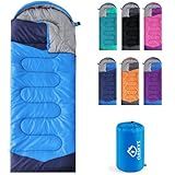 oaskys Camping Sleeping Bag - 3 Season Warm & Cool Weather - Summer Spring Fall Lightweight Waterproof for Adults Kids - Camping Essentials Gear Accessories Hiking Sleep Must Haves