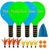 EVERICH TOY Paddle Ball Set – Indoor & Outdoor Racket Game for Kids, Teens, and Adults, Badminton & Camping Games Essentials, Fun for Beach, Yard, and Lawn Play All Year Round