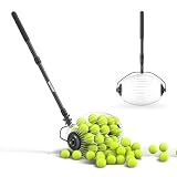 NEEWER Tennis Ball Pickleball Collector Roller, 30-58" Telescopic Golf Ball Retriever No Bending Over Quick Rolling Hopper Picker Upper for 40 Balls (2.4"-2.7"), Tennis Practice Accessories, TB01S