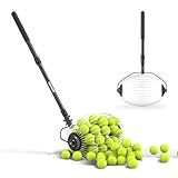 NEEWER Tennis Ball Pickleball Collector Roller, 30-58" Telescopic Golf Ball Retriever No Bending Over Quick Rolling Hopper Picker Upper for 40 Balls (2.4"-2.7"), Tennis Practice Accessories, TB01S