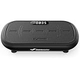 MERACH Vibration Plate Exercise Machine, Vibration Plate 440 Lbs Capacity, Bluetooth and Silicone Pedal, Stimulate Deep Fat, Vibration Plate for Lymphatic Drainage, Vibrating for Weight Loss (Black)