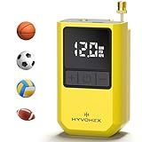 Ball Pump for Sports Balls, HYVOHEX Portable Electric Basketball Pump Ultra Fast Inflation, with Digital LED Display Air Pump for Balls, Preset Pressure with Ball Needle for Soccer, Volleyball