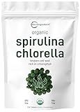 Organic Spirulina Chlorella Tablets, 3,000mg Per Serving, 720 Tablets (4 Month Supply) | 50/50 Blend Superfood | Cracked Cell Wall for Better Absorption | Rich in Vegan Protein & Chlorophyll
