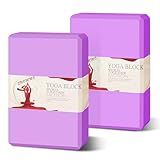 Yoga Blocks 2 Pack - Premium EVA Foam for Yoga, Pilates, Meditation, and Stretching - Non-Slip Lightweight Durable Bricks for Improving Poses and Balance (purple)