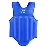 Wesing Martial Arts Muay Thai Boxing Chest Protector MMA Sanda Chest Guard (Blue, S)