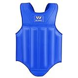 Wesing Martial Arts Muay Thai Boxing Chest Protector MMA Sanda Chest Guard (Blue, M)