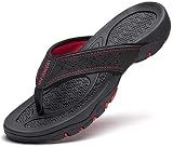 GUBARUN Mens Sport Flip Flops Comfort Casual Thong Sandals Outdoor(Black 11)
