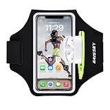 HAISSKY Running Armband with Zipper Pocket Sweatproof Running Phone Holder