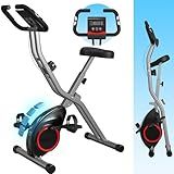 Foldable Exercise Bike for Small Apartments, Stationary Bikes for Home, Indoor Portable Cycling Bike with 16-Level Magnetic Resistance, 260LBS Capacity, 5.5 LBS Flywheel, for Small Space Workout 816