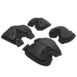T-Juan MM Pack Of 4 Tactical Combat Knee & Elbow Protective Pads Guard Black (2*Knee Pad and 2*Elbow Pad)