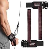 Meridian Essentials Weightlifting Straps with D-Ring – Heavy-Duty Lifting Straps with Cable Attachment, Neoprene Wrist Padding & Non-Slip Grip for Deadlifts, Rows, Cable Workouts & Pull Exercises - Black