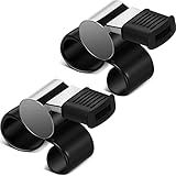 Kathfly 2 Pieces Finger Grip Whistle Official Hockey Referee Whistle Football Soccer Hand Held Whistle Metallic Loud Sports Whistle with Rubber Sleeve for Coaches Polices Referees