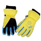 Azarxis Kids Children Ski Gloves Winter Snow Gloves Waterproof Winter Warm Gloves for Snowboarding, Sledding (XS,3-5 Years Old, Yellow)