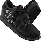Nordic Lifting MEGIN Powerlifting Shoes – Elevated Heel for Olympic Lifts, Squats & Deadlifts – Stable Weightlifting Shoes for Men & Women - 11 Men/12.5 Women Black