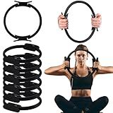 Syhood 6 Pcs Pilates Ring 11.81 Inch Pilates Circle Yoga Ring Magic Lightweight Flexible Workout Equipment for Fitness Physical Therapy Resistance Exercise Arms Legs(Black)