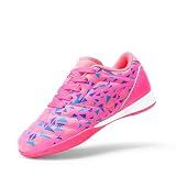 DREAM PAIRS Boys Girls Indoor Soccer Shoes,Hot Pink,4 Big Kid
