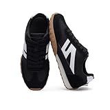 Foiola Womens Sneakers Comfortable Lace up Tennis Shoes Casual Business Walking Shoes Slip on Women's Fashion Sneakers Black