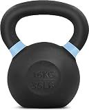Yes4All Powder Coated Kettlebell, 9-88 lb Cast Iron Weights | Solid One-Piece Construction, Corrosion-Resistant Coating, Secure Grip & No-Wobble Base, Suitable for All Levels