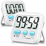 Antonki 2 Pack Digital Timer for Kids, Magnetic Countdown Kitchen Timers for Cooking, Egg, Classroom, Teacher, Exercise, Study, Oven - Battery Included