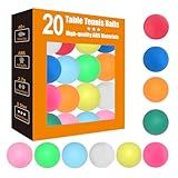 meizhouer Colored Ping Pong Balls: 20 Pack 3 Star ABS - Durable & High Bounce for Kids Adult Practice(Pack of 20 Colored)