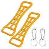 BOXOB 2pcs Ski Boot Buckle Lever, Multi-Purpose Ski Shoes Buckle Tightening Assist Tool Skiing Boot Buckle Extension Aid with 2 Hanging Buckles for Ski Enthusiasts (Yellow)