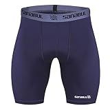 Sanabul Mens Compression Shorts for Martial Arts BJJ Grappling Nogi Shorts - Navy Blue, Medium