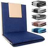 FASTMOMENT 14-Position Adjustable Floor Chair with Back Support - Portable Gound Seating for Adults & Kids, Foldable Meditation Chair with Japanese KOYO Bearings & Washable Linen Cover (Blue)
