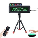 GAN XIN Gym Timer Clock with Remote Control & Push Button,7 RGB Color, Programmable Interval Timer, Countdown/Up Stopwatch,Wall Clock for Home Gym Garage,Portable Training Accessories(Plug-in+Stand)