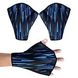 EFAH SPORTS Swimming Gloves Aquatic Swim Training Glove Neoprene Webbed Fitness and Water Aerobics Resistance Gloves for Men Women Children (Blue Medium)