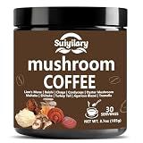 Suiyilary 10 Mushroom Coffee with Arabica w, Lion's Mane, Reishi, Mushroom Polysaccharides & More, Instant Mushrooms Powder for Focus, Immunity Boost, Memory & Clarity - 30 Servings