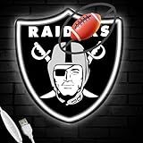 Football Team Neon Sign, Cool Dimmable Light Up Football Team Logo Hanging USB Powered for Wall Decor, Man Cave, Bedroom, Game Room Deco, Birthday Christmas Merch Gift for Boys Fans