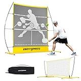 MerryMove Pickleball Practice Rebounder Net: Pickleball Rebounder or 6FT Mini Pickle Ball Net Portable for Outdoor Driveway Backyard and Indoor Garage - 2in1 Trainer for Dink Volley Training
