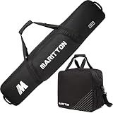MARITTON Padded Two-Piece Snowboard and Boot Bag Combo for Air Travel(BLK)