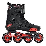 TRAXART Urban Freestyle Inline Skates – Black/Red Revolt Hardboot, Aluminum Frame, 80mm Wheels, ABEC-9 Bearings – Men US 8 and Women US 9.5