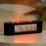 Essential Oil Diffuser Black, Fireplace Fire Flame Aromatherapy Diffuser, 260ML Cool Mist Humidifier, Scent Aroma Diffuser with 7 Colors Light, Timer and Auto-Off, Perfect for Home Bedroom Office