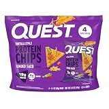 Quest Nutrition Loaded Taco Tortilla Style Protein Chips, 19g Protein, 4g Net Carb, Low Carb, Gluten Free, 1.1 oz (Pack of 4)