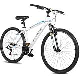 WEIZE Hardtail Mountain Bike, 29 Inch Wheels Outdoor Cycling Bike, 21-Speed Trigger Shifter, Aluminum Frame for Women and Men, Comfort Saddle, MTB Bicycle with Suspension Fork, White