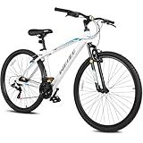 WEIZE Hardtail Mountain Bike, 29 Inch Wheels Outdoor Cycling Bike, 21-Speed Trigger Shifter, Aluminum Frame for Women and Men, Comfort Saddle, MTB Bicycle with Suspension Fork, White