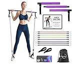 Pilates Bar Kit with Resistance Bands (20, 30, 40, 50 LB) – Adjustable Pilates Bar Kit for Women – Full Body Home Workout Kit with 8 Week Video Plan – Portable & Multifunctional Design