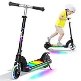 ANHAO Electric Scooter for Kids Ages 6-12 (Mainly 6-10),Electric Scooter with Adjustable Height, Flash Wheel, Suitable for Weights up to 110 lbs and speeds up to 6 mph