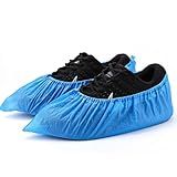 Shoe Covers Disposable Non Slip -100 Pack(50 pairs) 15.7'' Hygienic Waterproof Foot Booties Covers Recyclable Shoe Booties Covers for Indoors, Fits Up to US Men's 11 & US Women's 12.5