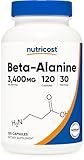 Nutricost Beta-Alanine Capsules 3400mg, 120 Caps (30 Serv) - Potent Beta Alanine, Gluten Free & Non-GMO, 850mg Per Cap