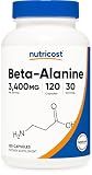 Nutricost Beta-Alanine Capsules 3400mg, 120 Caps, 30 Servings, Gluten-Free