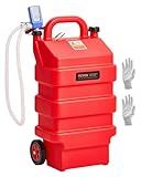 VEVOR Fuel Caddy, 16 Gallon, Portable Fuel Tank with 12V DC 2.5 GPM Electric Fuel Transfer Pump, 4 ft Delivery Hose & Auto-Stop Sensor Nozzle, Tank Adapters, Suitable for Diesel & Gasoline, Red