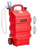 VEVOR Fuel Caddy, 16 Gallon, Portable Fuel Tank with 12V DC 2.5 GPM Electric Fuel Transfer Pump, 4 ft Delivery Hose & Auto-Stop Sensor Nozzle, Tank Adapters, Suitable for Diesel & Gasoline, Red